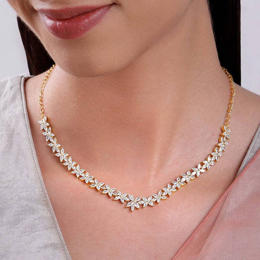 Zircon Rhodium Plated Sterling Silver Necklace - Image 2